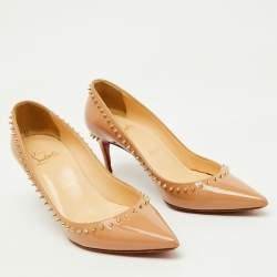 Christian Louboutin Beige Patent Leather Anjalina Pumps Size 35.5
