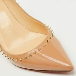 Christian Louboutin Beige Patent Leather Anjalina Pumps Size 35.5