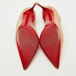Christian Louboutin Beige Patent Leather Anjalina Pumps Size 35.5