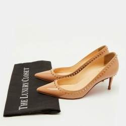 Christian Louboutin Beige Patent Leather Anjalina Pumps Size 35.5