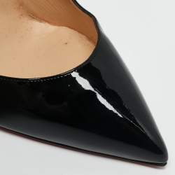 Pre Owned Christian Louboutin Black Patent Leather Hot Chick Pointed Toe Pumps Size 41