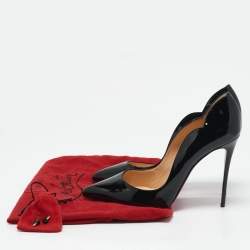 Pre Owned Christian Louboutin Black Patent Leather Hot Chick Pointed Toe Pumps Size 41