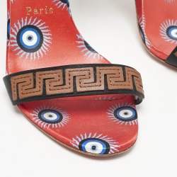 Christian Louboutin Red Satin Konstantinella Ankle Strap Sandals Size 40