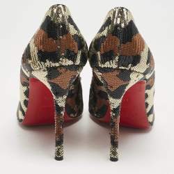 Christian Louboutin Multicolor Camo Sequins Ron Ron Pumps Size 39.5