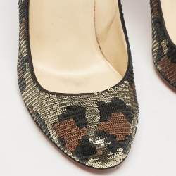 Christian Louboutin Multicolor Camo Sequins Ron Ron Pumps Size 39.5