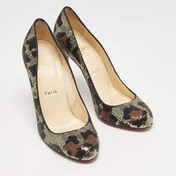 Christian Louboutin Multicolor Camo Sequins Ron Ron Pumps Size 39.5