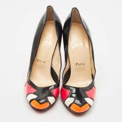 Pre Owned Christian Louboutin Multicolor Patent Leather Astrogirl Pumps Size 38.5