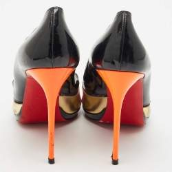 Pre Owned Christian Louboutin Multicolor Patent Leather Astrogirl Pumps Size 38.5