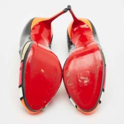 Pre Owned Christian Louboutin Multicolor Patent Leather Astrogirl Pumps Size 38.5