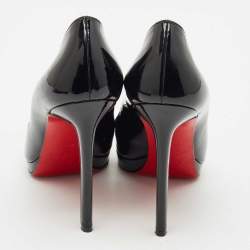 Christian Louboutin Black Patent Leather Pigalle Plato Pointed Toe Pumps Size 38