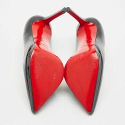 Christian Louboutin Black Patent Leather Pigalle Plato Pointed Toe Pumps Size 38