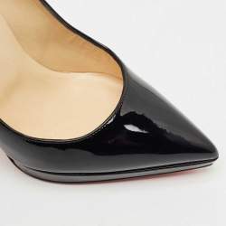 Christian Louboutin Black Patent Leather Pigalle Plato Pointed Toe Pumps Size 38