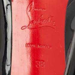 Christian Louboutin Black Patent Leather Pigalle Plato Pointed Toe Pumps Size 38