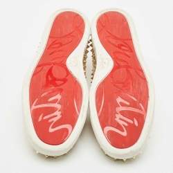 Christian Louboutin Metallic Snakeskin Pik Boat Slip On Sneakers Size 36.5