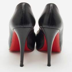 Pre Owned Christian Louboutin Black Leather Very Prive Pumps Size 39