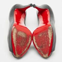 Pre Owned Christian Louboutin Black Leather Very Prive Pumps Size 39