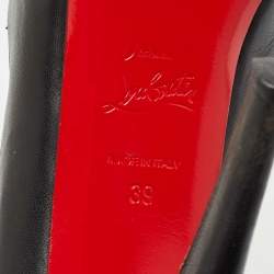 Pre Owned Christian Louboutin Black Leather Very Prive Pumps Size 39