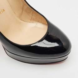 Christian Louboutin Black Patent Leather Bianca Platform Pumps Size 38.5