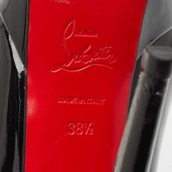 Christian Louboutin Black Patent Leather Bianca Platform Pumps Size 38.5