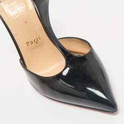 Christian Louboutin Black Patent Leather J String T-Strap Pumps Size 39.5