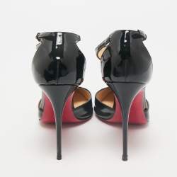 Christian Louboutin Black Patent Leather J String T-Strap Pumps Size 39.5