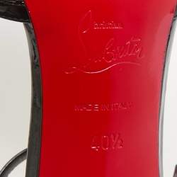Pre Owned Christian Louboutin Black Patent Leather and Mesh Mrs. Early Pumps Size 40.5