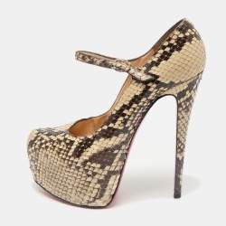 Christian Louboutin Two Tone Python Leather Lady Daf Pumps Size 39