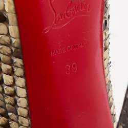 Christian Louboutin Two Tone Python Leather Lady Daf Pumps Size 39