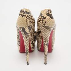Christian Louboutin Two Tone Python Leather Lady Daf Pumps Size 39