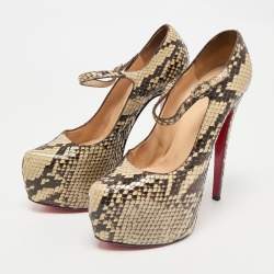 Christian Louboutin Two Tone Python Leather Lady Daf Pumps Size 39