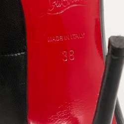 Christian Louboutin Black Leather Door Knock Studded Pumps Size 38
