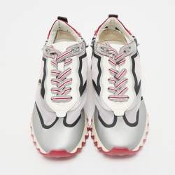 Christian Louboutin Tri-Color Leather and Net Sharkina Sneakers Size 36