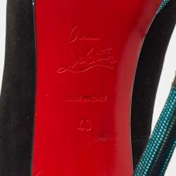 Christian Louboutin Black Suede Yolanda Peep Toe Pumps Size 40