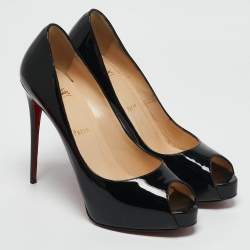 Christian Louboutin Black Patent Leather Very Prive Pumps Size 39