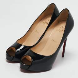 Christian Louboutin Black Patent Leather Very Prive Pumps Size 39