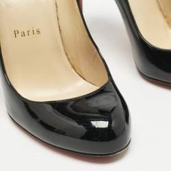 Pre Owned Christian Louboutin Black Patent Leather Fifi Pumps Size 36