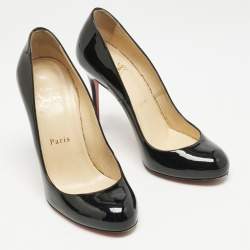 Pre Owned Christian Louboutin Black Patent Leather Fifi Pumps Size 36