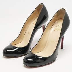 Pre Owned Christian Louboutin Black Patent Leather Fifi Pumps Size 36