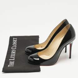 Pre Owned Christian Louboutin Black Patent Leather Fifi Pumps Size 36