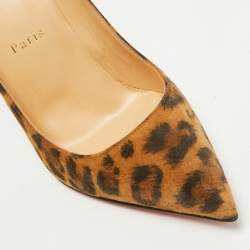 Christian Louboutin Brown Suede Leopard Print So Kate Pumps Size 37.5