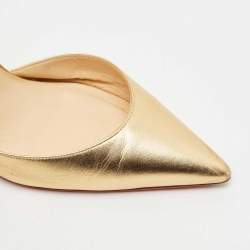 Christian Louboutin Gold Leather Iriza D'orsay Pumps Size 39