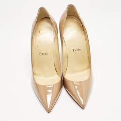 Christian Louboutin Beige Patent Leather Kate Pumps Size 37