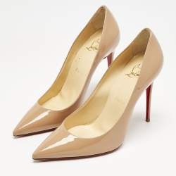 Christian Louboutin Beige Patent Leather Kate Pumps Size 37