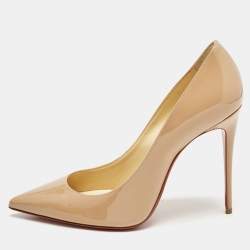 Christian Louboutin Beige Patent Leather Kate Pumps Size 37
