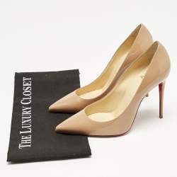 Christian Louboutin Beige Patent Leather Kate Pumps Size 37