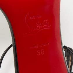 Christian Louboutin Black Croc Embossed Leather crococuty Pumps Size 38