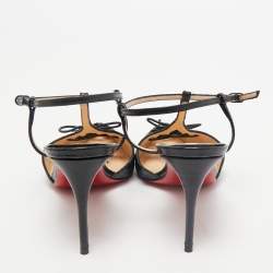 Christian Louboutin Black Croc Embossed Leather crococuty Pumps Size 38