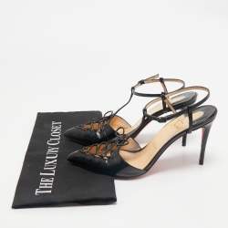 Christian Louboutin Black Croc Embossed Leather crococuty Pumps Size 38