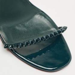Christian Louboutin Green Patent Leather So Me Ankle Strap Sandals Size 38.5