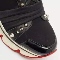 Christian Louboutin Black Neoprene 123 Run Sneakers Size 37.5